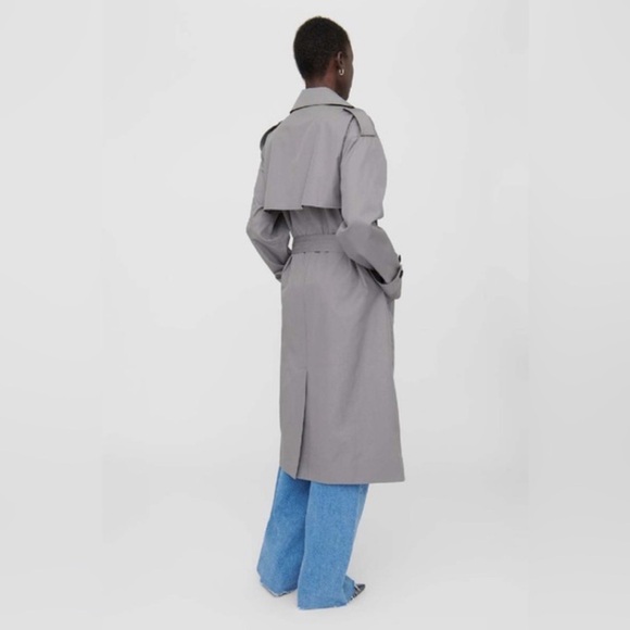 NWT ANINE BING Finley Trench Coat in Grey Size Small - Picture 3 of 5